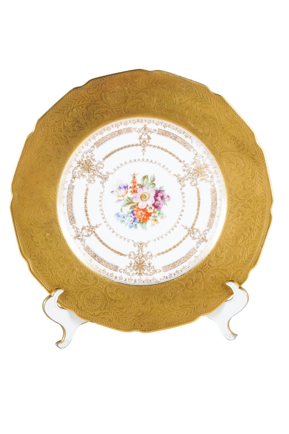 EIGHT LIMOGES GILT-RIMMED