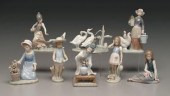 Eight Lladro figurines: girl i