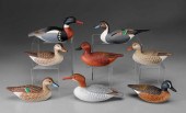 Eight Lou Reineri Decoys (Chin