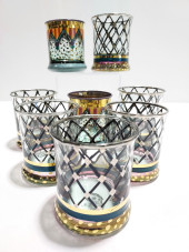 EIGHT MACKENZIE CHILDS GLASS T
