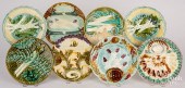 EIGHT MAJOLICA ASPARAGUS PLATE