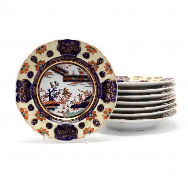 EIGHT MASON'S IRONSTONE SOUP PLATES