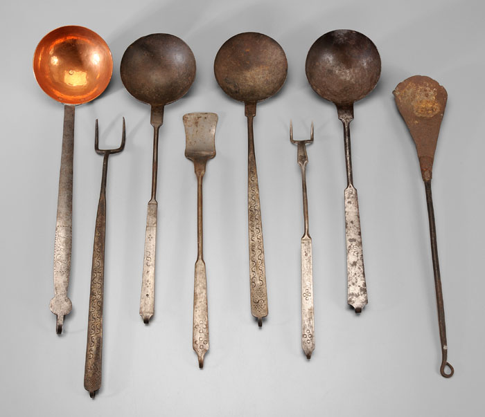 Eight Metal Kitchen Utensils