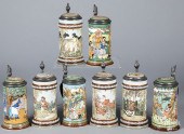 EIGHT METTLACH STEINSTwo sets