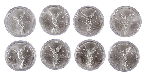 EIGHT MEXICAN LIBERTAD SILVER
