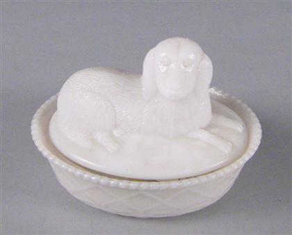 Eight milk glass novelty items   