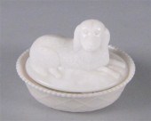 Eight milk glass novelty items
