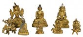 EIGHT MINIATURE BRONZE GILT BU