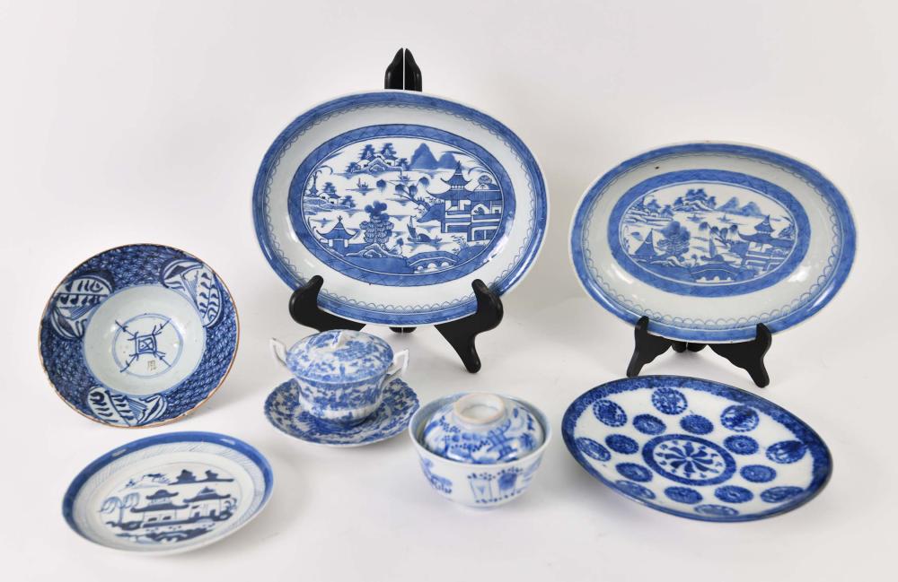 EIGHT MISC. ASIAN BLUE/WHITE