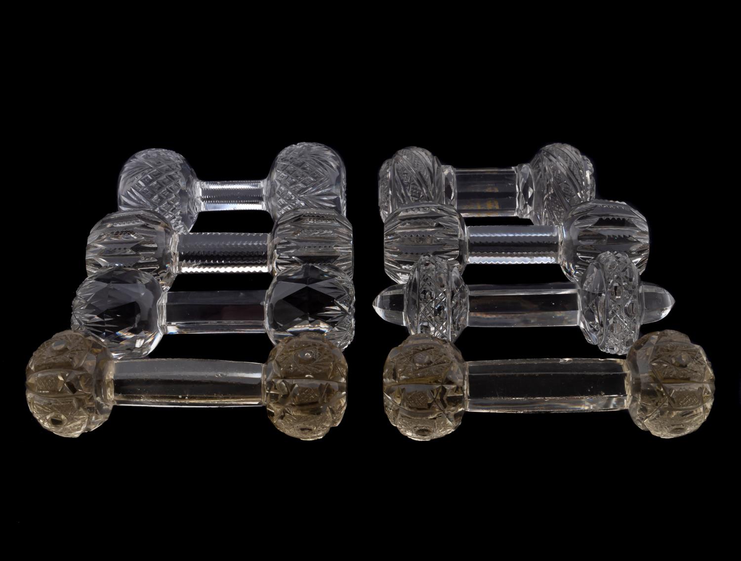 EIGHT MISC. CUT GLASS BAR KNIFE