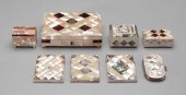 Eight mother-of-pearl cases, b