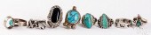EIGHT NAVAJO INDIAN SILVER AND