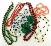 EIGHT NECKLACES AND BRACELETS