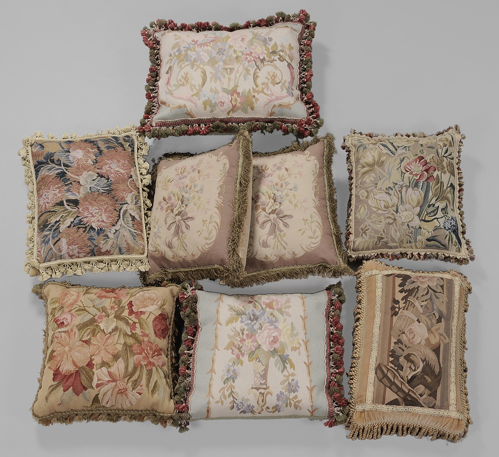 Eight Needlepoint Pillows all