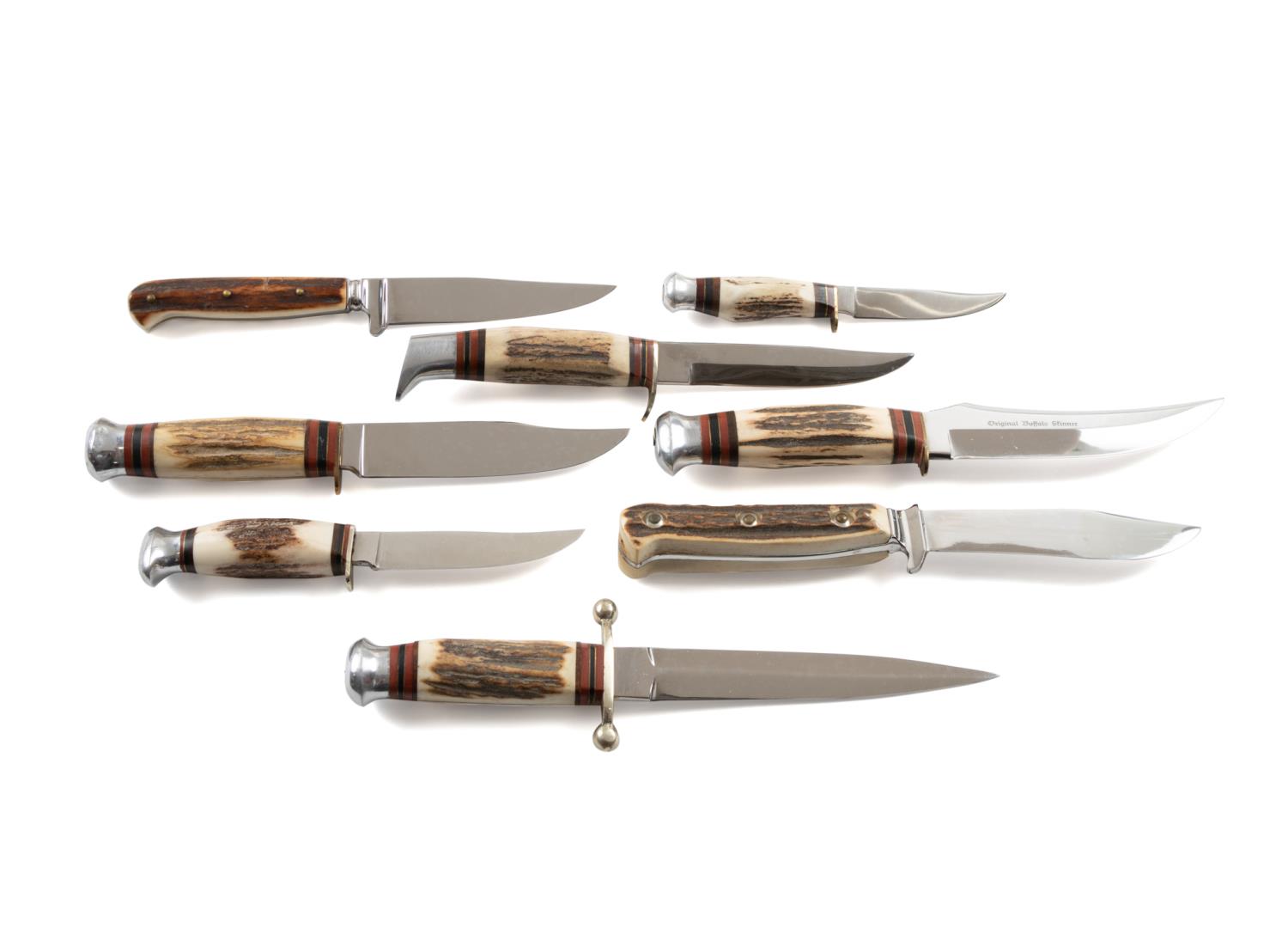 EIGHT NEW STAG HANDLED LINDER