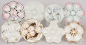 EIGHT OYSTER PLATESEight oyste