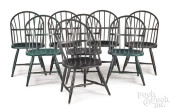 EIGHT PAINTED STEEL WINDSOR SI