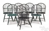 EIGHT PAINTED STEEL WINDSOR SI