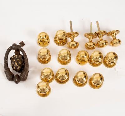 Eight pairs of matching brass