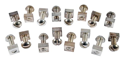 EIGHT PAIRS OF SILVER NUT AND