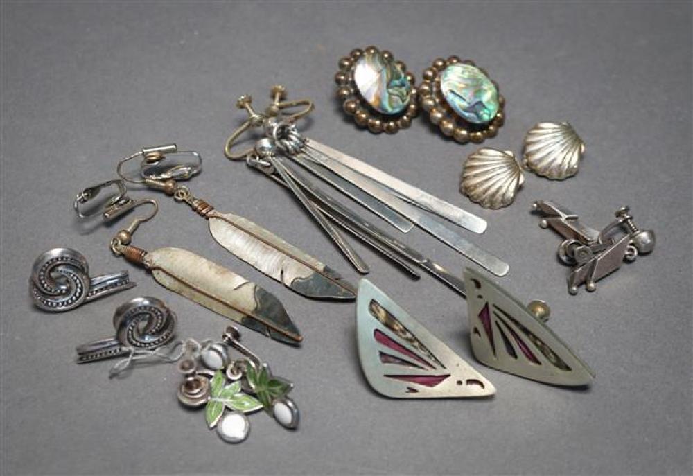 EIGHT PAIRS OF STERLING SILVER