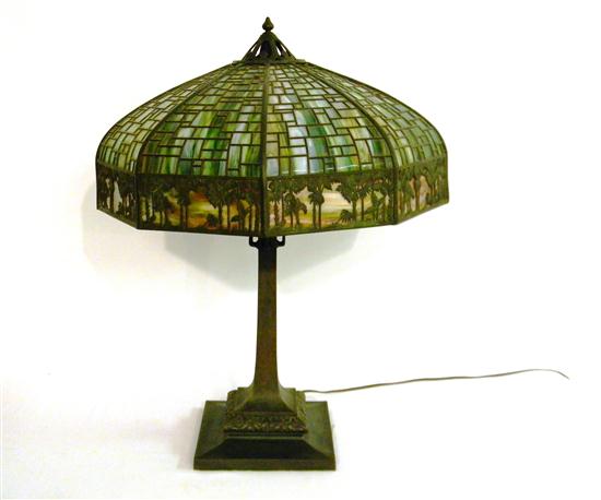 Eight panel slag glass shade