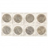 EIGHT PEACE DOLLARS 1922-1924-