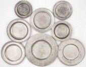 EIGHT PEWTER DISHESEight pewte