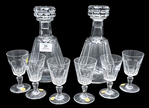 EIGHT PIECE BACCARAT CRYSTAL