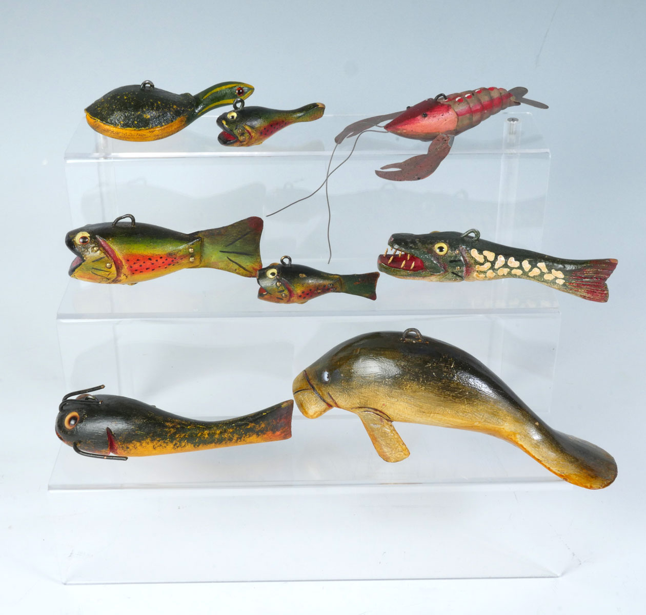 EIGHT PIECE DULUTH FISH DECOY