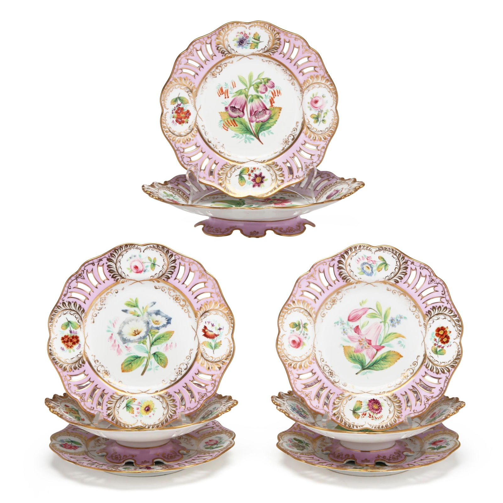 EIGHT PIECE ENGLISH PORCELAIN