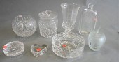 EIGHT PIECE GLASS LOT, TO INCL
