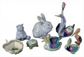EIGHT PIECE HEREND PORCELAIN L