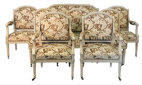 EIGHT PIECE LOUIS XVI STYLE SALON