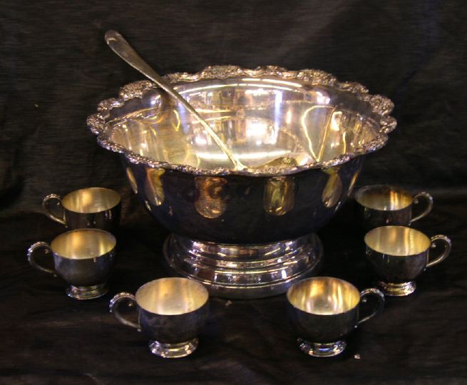 Eight-Piece Silverplate Punch