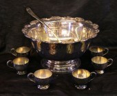 Eight-Piece Silverplate Punch