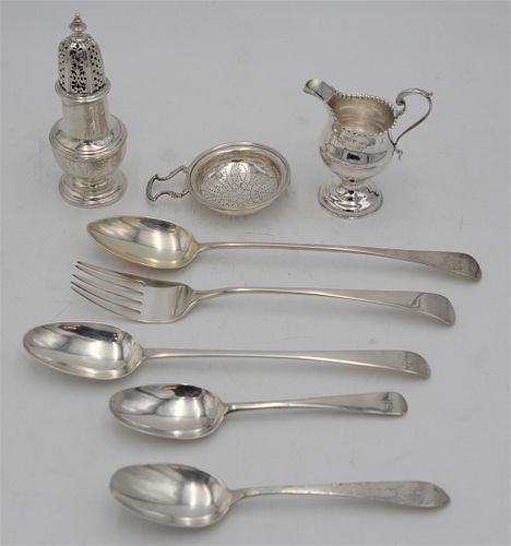 EIGHT PIECE STERLING SILVER AND