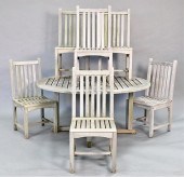 EIGHT PIECE TEAK OUTDOOR DININ