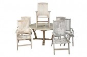 EIGHT PIECE TEAK OUTDOOR DININ