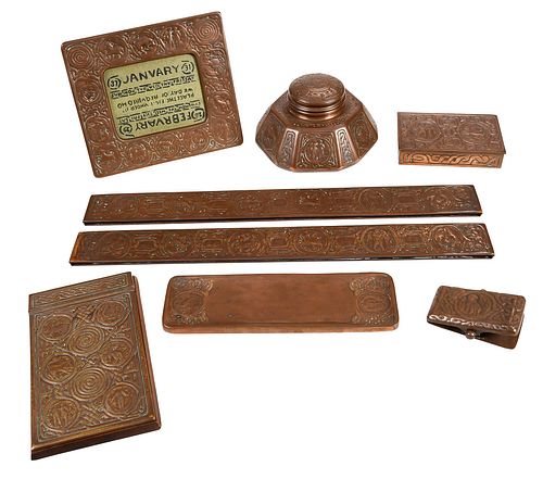 EIGHT PIECE TIFFANY STUDIOS