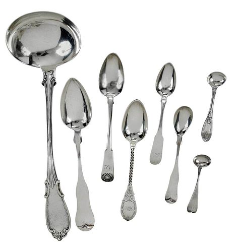 EIGHT PIECES BOSTON SILVER19th