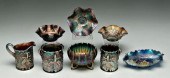 Eight pieces carnival glass: r