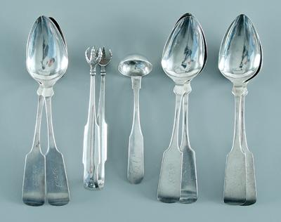 Eight pieces coin silver