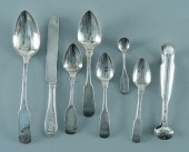 Eight pieces coin silver flatw