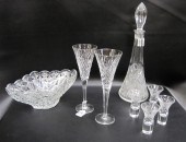 EIGHT PIECES CUT CRYSTAL TABLE
