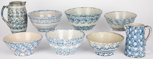EIGHT PIECES OF BLUE AND WHITE
