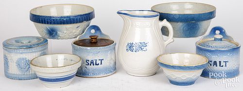 EIGHT PIECES OF BLUE AND WHITE