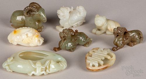 EIGHT PIECES OF CHINESE CARVED