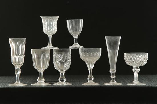 EIGHT PIECES OF CLEAR FLINT GLASS.