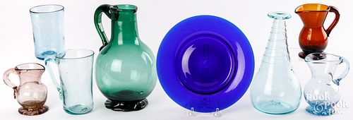 EIGHT PIECES OF CLEVENGER BLOWN